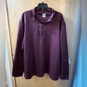 Men’s Burgundy Callaway Quarter-Zip Pullover Fleece Side Pockets Size XXL EUC